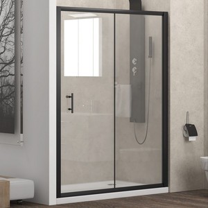 Kamalu KFN5000 moderna custodia per schermo doccia unilaterale da 120cm con vetro impermeabile nero senza cornice 6mm di spessore per il bagno - Product Image 1