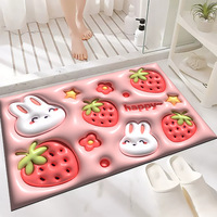 Tapis de salle de bain stéréo 3d antidérapant à l'œil nu Tapis de sol pour l'entrée des toilettes Tapis de terre de diatomée pour la chambre à coucher Tapis de maison