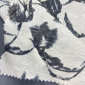 <span class=keywords><strong>Tissu</strong></span> jacquard pour robe, 80% lyocell 20% nylon 79gsm léger et doux avec imprimé d'<span class=keywords><strong>étamine</strong></span> noire - Product Image 4