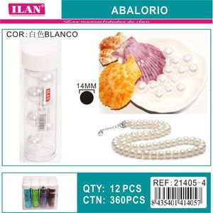 Ilan Abalorio Perle bianche da 14 mm per la creazione di gioielli 12 pezzi - Product Image 3