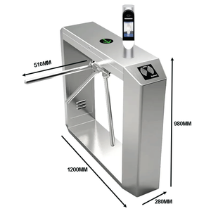 체육관 출입 통제 턴스틸 메커니즘 304 스테인리스 스틸 RFID 보안 삼각대 턴스틸 게이트 브러시리스 모터 IP54 보호 - Product Image 2