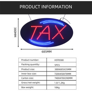 Panneaux publicitaires ovales de 15*27 pouces pour les entreprises de fiscalité, affichage intérieur à vision LED ouverte - Product Image 5