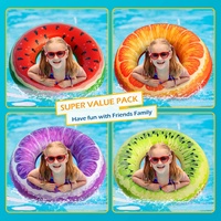 Bouées de piscine gonflables en forme de fruits (Pastèque, Kiwi) pour fêtes à la piscine, lac et plage