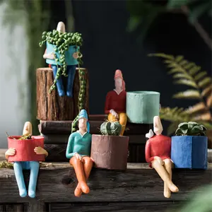 Полимерные цветочные горшки с мультяшными персонажами, оптом, контейнер для растений суккулентов для украшения рабочего стола
