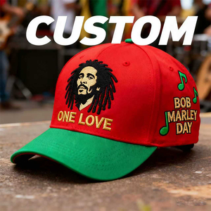 <span class=keywords><strong>Gorra</strong></span> de béisbol <span class=keywords><strong>Bob</strong></span> <span class=keywords><strong>Marley</strong></span> bordada personalizada-Sombrero temático Reggae Music Festival para venta al por menor/venta al por mayor Pequeño MOQ aceptable - Product Image 1