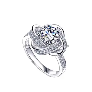 The latest design love knot 925 sterling zircon pave women ring , love script ring sterling silver love ring