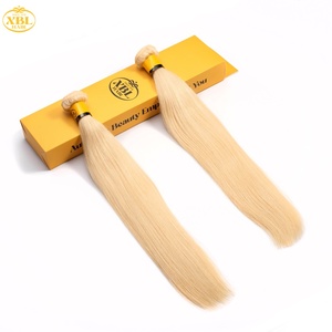 XBL Hair EE. UU. Almacén Envío 613 Paquetes de cabello virgen crudo 10-30 "Extensiones de rubio marrón recto para tienda de pelucas - Product Image 1