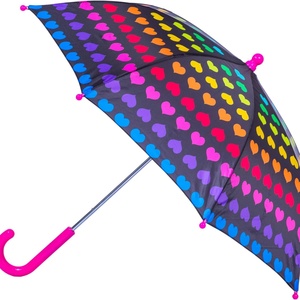 Children's Cartoon Polka Dot Rainbow Straight Bone Umbrella Rainproof Canopy Curved Handle Easy Hanging Mini Manual Control - Product Image 1