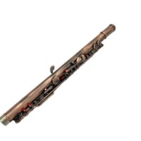 Red Copper Flute Standard Type C Tuning Beginner Level Western Flute Performance Wind Instrument