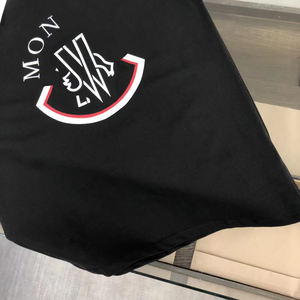 Camiseta de Algodón MON de Manga Corta con Bordado de Letras en el Pecho, Estilo Vintage de Moda - Product Image 4