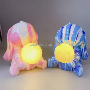 Resina blanca embrión fluido elefante de la suerte creativo DIY hecho a mano pintado a mano elefante molde al por mayor luz nocturna conejo niños - Product Image 5