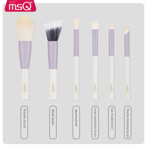 MSQ Lot de 6 pinceaux de maquillage de voyage Mini pinceaux de maquillage professionnels pour le visage de haute qualité - Product Image 5