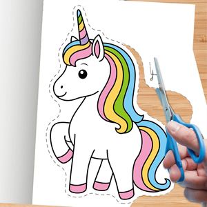 Cahier d'activités <span class=keywords><strong>de</strong></span> découpe et <span class=keywords><strong>de</strong></span> coloriage pour filles, 50 pages, thème licorne, pour enfants <span class=keywords><strong>de</strong></span> 3 à 5 ans, idéal pour les fêtes et les loisirs - Product Image 6