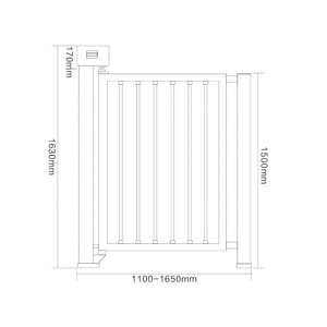 Puerta Automática Abatible de Aleación de Aluminio con Sistema Antipinzamiento, Pasarela Inteligente para Peatones, Motor DC, Acceso Decorativo para Patio y Villa - Product Image 2