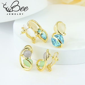 Fashion 14K Gold Plated Crystal Women Jewelry <b>Set</b> Irregular Exquisite Necklace Earrings <b>Set</b> For Anniversary Party - Product Image 3