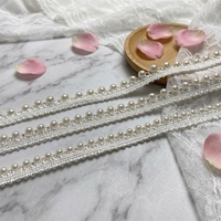 Ruban à franges en dentelle perlée pour vêtements, perles cousues, artisanat, accessoires de décoration faits main pour vêtements