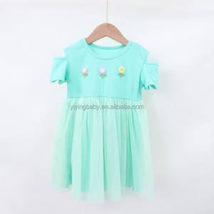 Robe en coton pour filles YiYing en gros avec <span class=keywords><strong>jupe</strong></span> en <span class=keywords><strong>tulle</strong></span>, idéale pour le printemps et l'été - Product Image 6