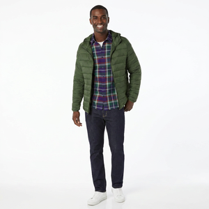 Blouson matelassé en toile personnalisé, rembourrage épais en polyester, capuche, parka d'hiver pour homme, style décontracté chic - Product Image 1