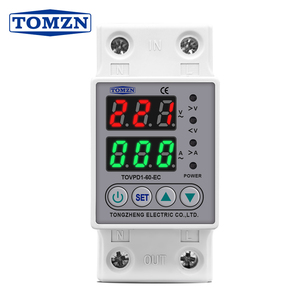 Relé de Protección de Sobretensión/Subtensión Ajustable para Riel DIN Industrial 220V, Monitor de Corriente con Límite de 63A, TOVPD1-60-EC - Product Image 1