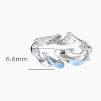 Anillo Fino de Plata de Ley 925 con Esmalte de Pez Koi, Ajustable, Anillos de Océano, Joyería de Diseño Personalizada para Mujer, Venta al por Mayor
