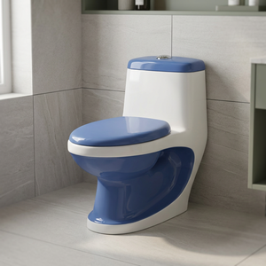 Producto de artículos sanitarios a todo Color, modelo Cally, inodoro de una pieza en blanco y negro, inodoro disponible en varios colores - Product Image 2