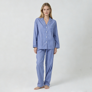 Hongbo Gots Certificates Night Suit Women Pj Striped Pattern Pj Sets Wholesale Sleepwear Custom Pajamas For Women Set In Bulk