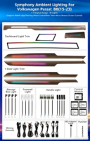Kit d'éclairage ambiant dynamique style carbone/bois pour Volkswagen Passat B8 2015-2022, accessoires d'éclairage intérieur de voiture