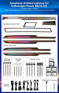 Kit de Panel de Luz Ambiental Dinámica Estilo Carbono/Madera <span class=keywords><strong>para</strong></span> Volkswagen <span class=keywords><strong>Passat</strong></span> B8 <span class=keywords><strong>2015</strong></span>-2022, Accesorios de Iluminación Interior <span class=keywords><strong>para</strong></span> Automóvil - Product Image 6