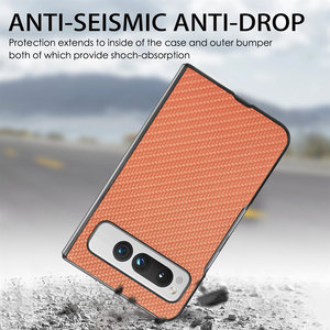 Slim <strong>Fiber</strong> Pattern Plastic Hard Case Anti-shock Anti-drop Protective Case Cover for <strong>Google</strong> Pixel Foldo Mobile Phone Shell - Product Image 3