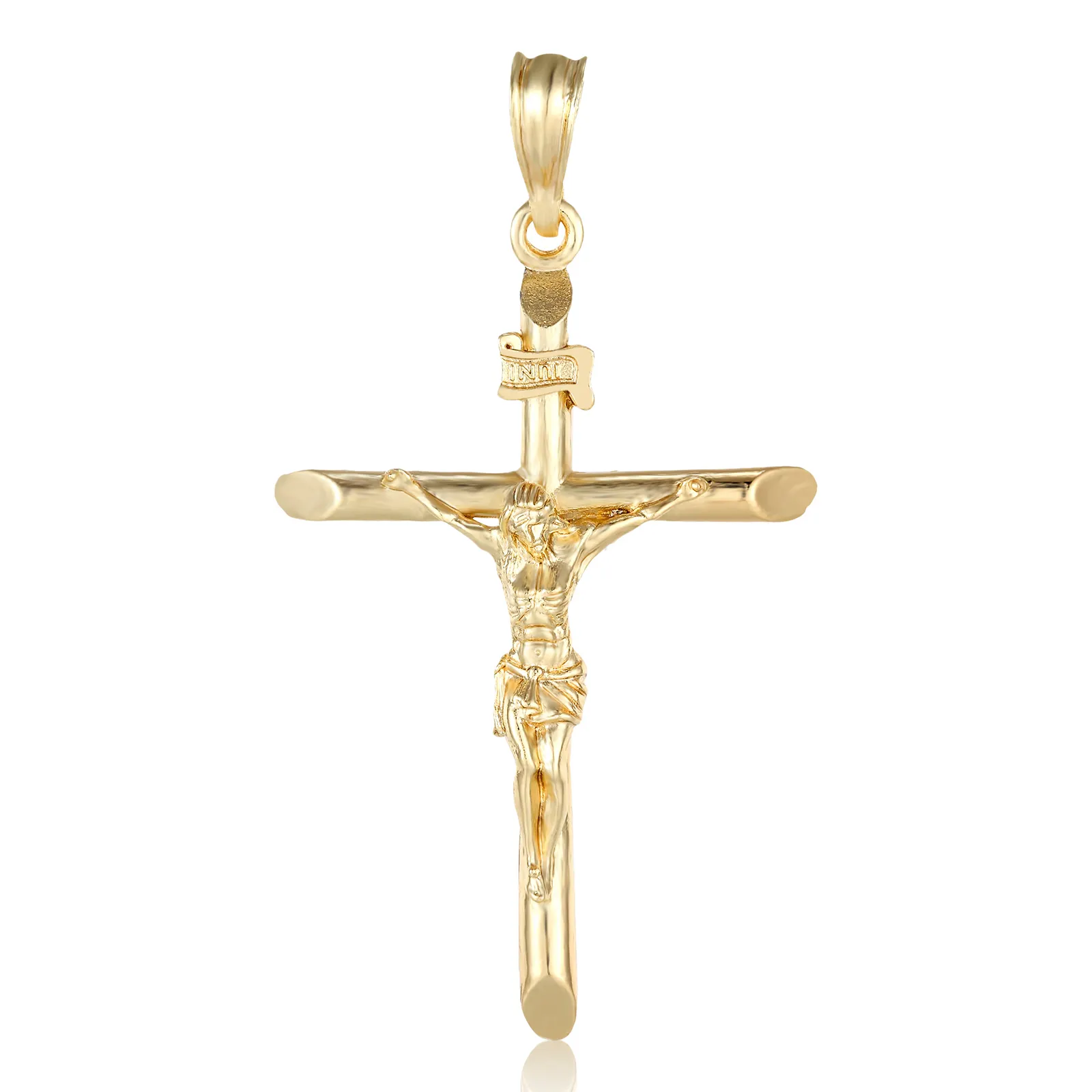 Elfic-colgante de plata de primera ley con forma de cruz para mujer, collar, Gargantilla, oro de 14 quilates, 14K