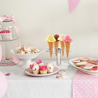 Support portable personnalisé de haute qualité en acrylique transparent pour cornet de crème glacée pour restaurant, fête, buffet, mariage et anniversaire