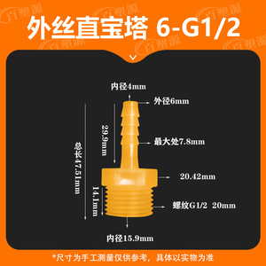 Connecteur en plastique Baisuyuan, adaptateur PP à filetage externe pour accessoires d'oxygène de serre - Product Image 3