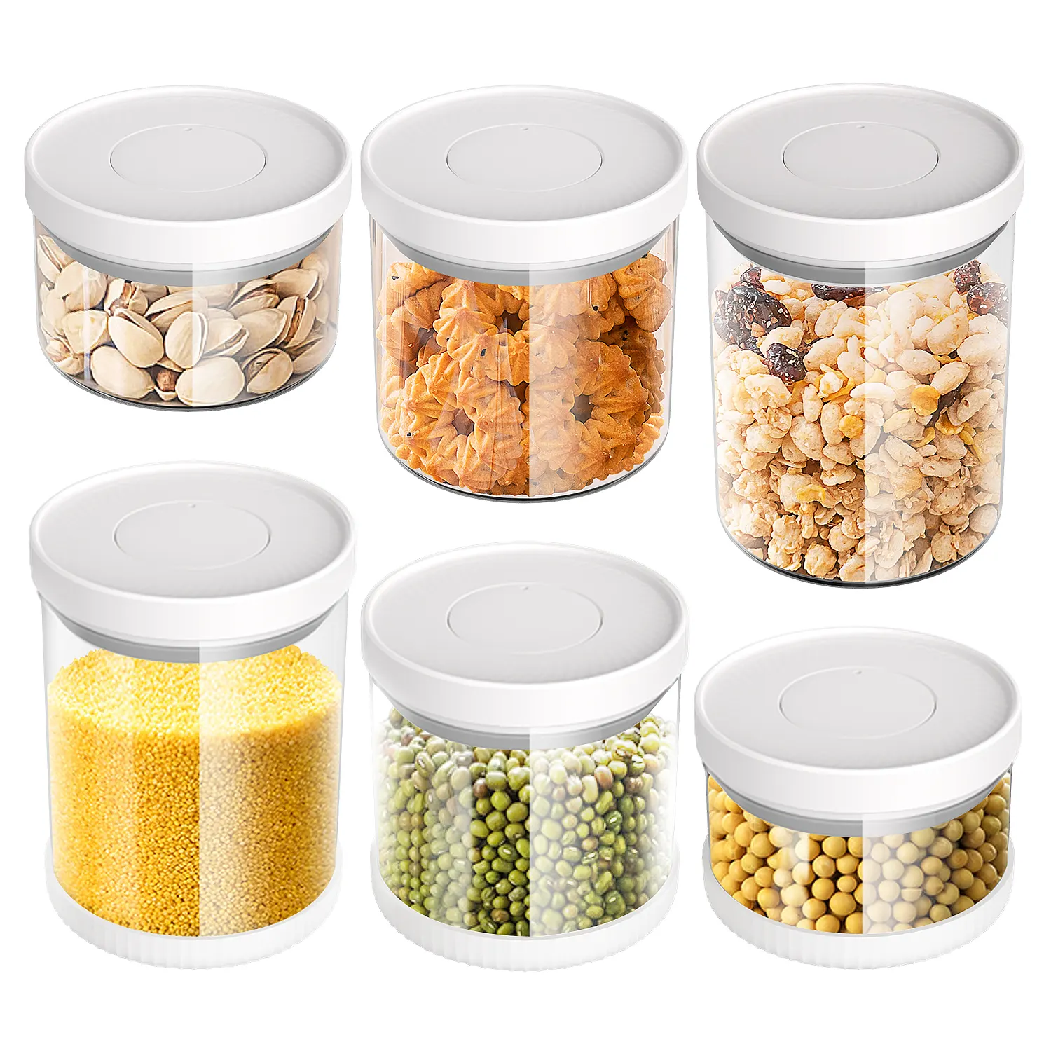 storage containers High borosilicate plastic jars with seal and lids glass sealed jar glass containers for food storage