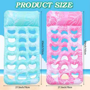 Flotteur de piscine gonflable en PVC rose avec design à trous - Product Image 5