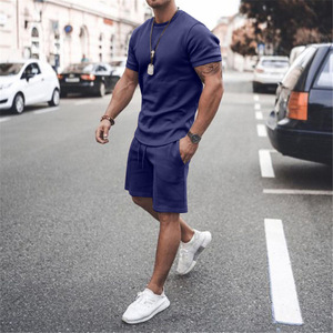 Nuevo Conjunto Deportivo de 2 Piezas para Hombre Ropa Deportiva Fitness <span class=keywords><strong>Camiseta</strong></span> y Shorts Casuales - Product Image 4