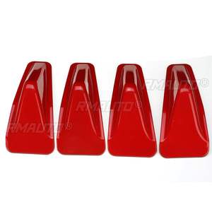 ดิฟฟิวเซอร์กันชนหลังรถยนต์แบบคาร์บอนไฟเบอร์สีแดง 4 ชิ้น พร้อมครีบฉลามสำหรับ Subaru STI WRX 2015-2021 สปอยเลอร์กันชนหลัง - Product Image 2
