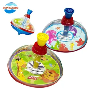 Classic Pattern Spinning Top Toy Hand-pull Pressure Gyro Plastic Kids Hand Spinner Gyro Educational Toys