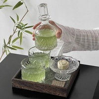 Ensemble de carafe à whisky en verre cristal avec logo personnalisé bouteille vide en verre pour huile vodka brandy Xo gin rhum liqueur whisky spiritueux