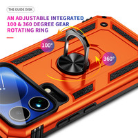Étui de téléphone portable rigide de luxe 2 en 1 à double couche anti-chute et antichoc avec support de bague en métal pour Xiaomi 17 Pro Max 17 Ultra