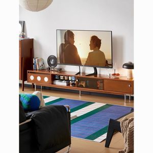 Vintage Style Tv <b>Cabinet</b> Solid Wood Nordic Retro Minimalist Wall Mounted Storage For <b>Small</b> Apartment Living Room Tv Stand - Product Image 2