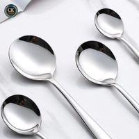 Grande cuillère ronde en acier inoxydable, cuillère à soupe, ensemble de couverts avec poignée personnalisable pour les cuisines d'hôtel
