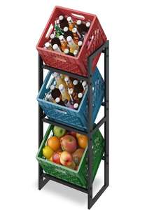 Freestanding Modern Three-Layer Metal Beverage <b>Rack</b> with Sustainable Multifunction Design for Water Beer and <b>Drinks</b> - Product Image 2