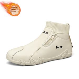 حذاء رجالي عصري بتصميم جوكر برقبة عالية لموسم 2025، طراز فاخر للشتاء، مبطن بالصوف، بنعل داخلي من مادة EVA، وسهل الارتداء للعمل والأنشطة الخارجية والترفيه - Product Image 5