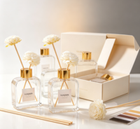 Vente en gros de flacons diffuseurs de parfum en verre de 200 ml pour hôtel et maison, flacon d'huile essentielle pour aromathérapie, flacon en verre avec boîte
