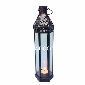 Atiqco Round Metal Glass Tealight Candle Holder Handmade Traditional European Style Outdoor Garden Decor - Product Image 5