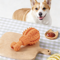 Jouet à mâcher pour chien en silicone durable sans BPA, distributeur de nourriture, haltère dentaire double pour l'entraînement des chiots