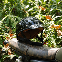 Casque de moto léger rétro trois-quarts, ventilé, à face ouverte, pour la conduite sur route, la ville et les trajets quotidiens