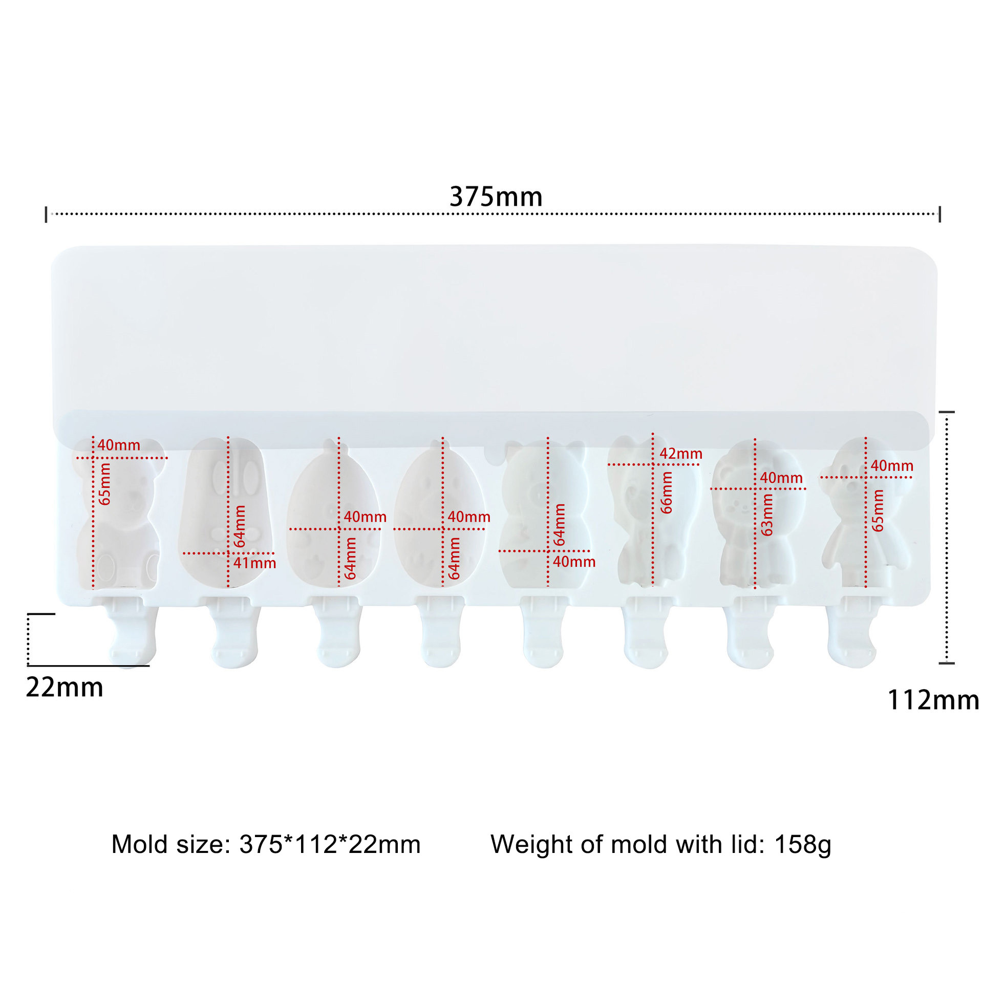 8 Cavity animal J-361 - White