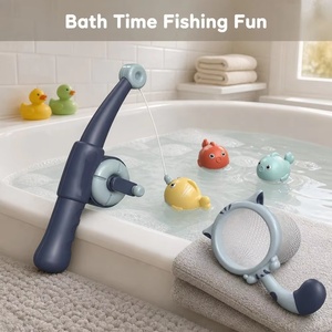 Ensemble de jouets de <span class=keywords><strong>bain</strong></span> pour la pêche pour les tout-petits, jouets aquatiques avec canne à pêche et filet, sans BPA, ABS, <span class=keywords><strong>jeu</strong></span> pour la baignoire, la piscine et la plage, OEM - Product Image 4
