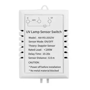 El control automático de la lámpara de purificación UV 200W detecta el interruptor del sensor de movimiento humano para la escu